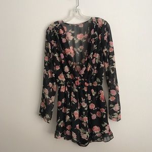 Foreign Exchange Dresses - Foreign Exchange Long Sleeve Floral Romper Foreign Exchange Dresses - Foreign Exchange Long Sleeve Floral Romper